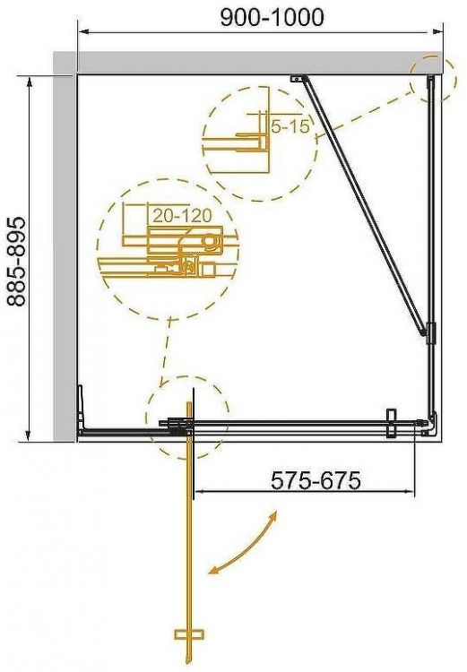 Душевой уголок Cezares Slider 100x90 SLIDER-AH-1-90-90/100-C-Cr профиль Хром стекло прозрачное