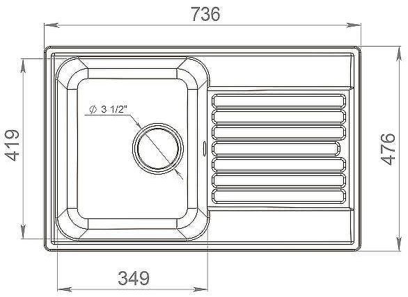 Кухонная мойка Reflexion Bolero 74 RF0574GR Серая