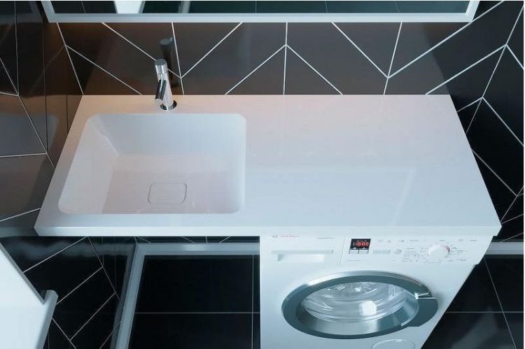 Раковина Madera Kamilla 110 L 4627173210041 с местом под стиральную машину Белая Раковина Madera Kamilla 110 L 4627173210041 с местом под стиральную машину Белая