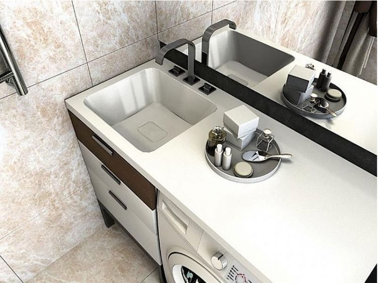 Раковина Madera Kamilla 110 L 4627173210041 с местом под стиральную машину Белая Раковина Madera Kamilla 110 L 4627173210041 с местом под стиральную машину Белая