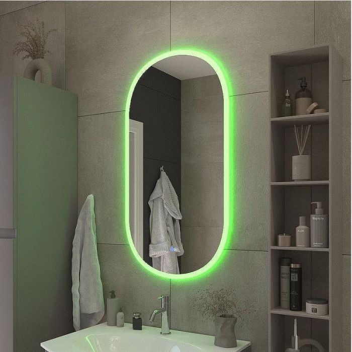 Зеркало Cezares Ellisse 50 CZR-SPC-ELS-500-950-RGB-TCH с подсветкой с сенсорным выключателем и функцией памяти