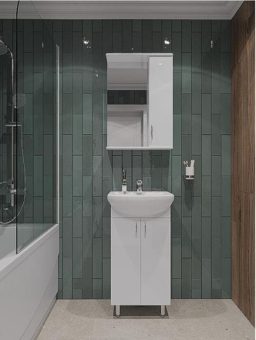 Тумба с раковиной Orange Лайт 45 LA-45TUW+RA Белый глянец