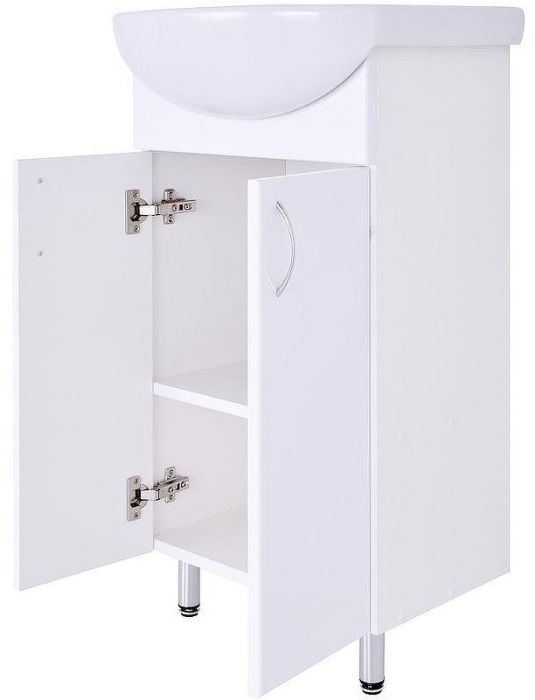 Тумба с раковиной Orange Лайт 45 LA-45TUW+RA Белый глянец