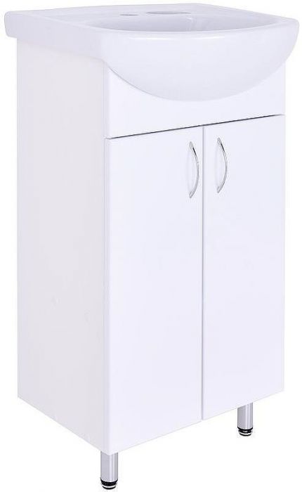 Тумба с раковиной Orange Лайт 45 LA-45TUW+RA Белый глянец