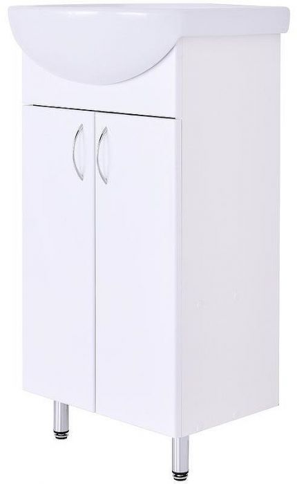 Тумба с раковиной Orange Лайт 45 LA-45TUW+RA Белый глянец