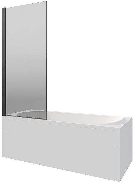 Шторка на ванну Berges River S Black 80х145 065016 профиль Черный матовый стекло тонированное