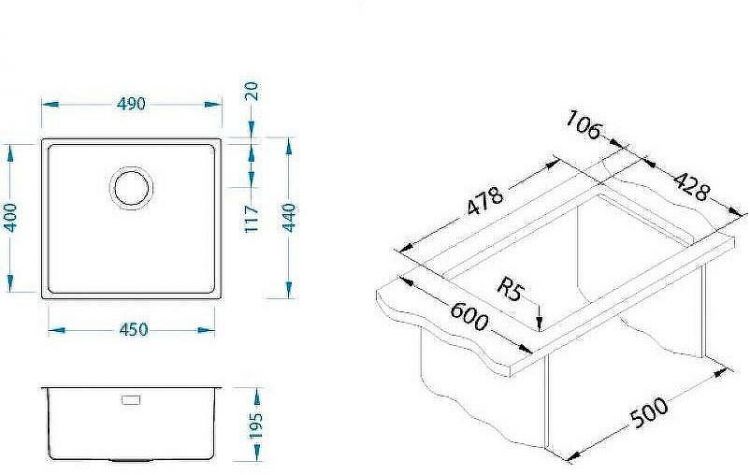 Кухонная мойка Alveus Kombino 40 KMB 90 FI 490x440 1122682 Брашированная сталь Кухонная мойка Alveus Kombino 40 KMB 90 FI 490x440 1122682 Брашированная сталь