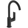 Hansgrohe Rebris E Смеситель для раковины, 1 отв., с поворотным изливом, с донным клапаном, цвет: черный матовый