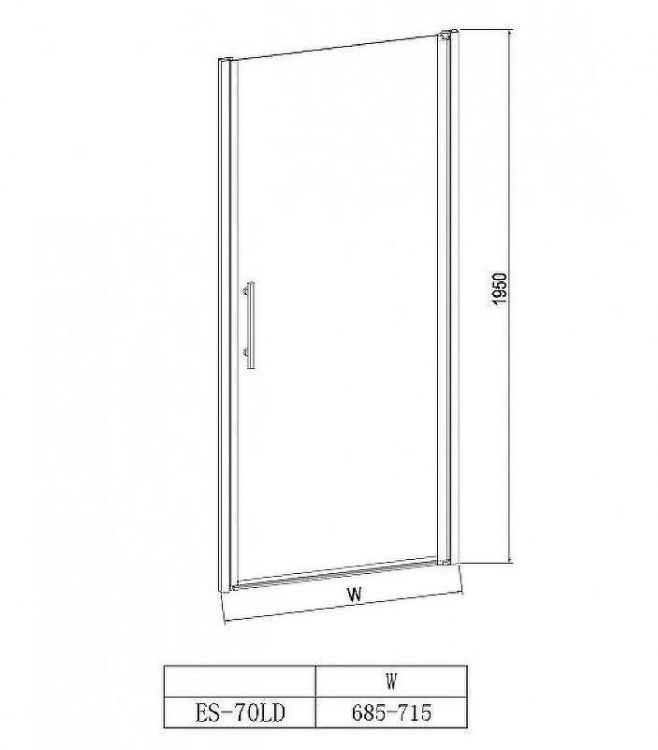 Душевая дверь Esbano ES-70LD 70 L ESDN70LDL профиль Хром стекло прозрачное