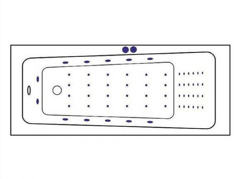 Акриловая ванна Excellent Ava 160x70 WAEX.AVA16.NANO.CR с гидромассажем