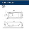 Акриловая ванна Excellent Ava 160x70 WAEX.AVA16.NANO.CR с гидромассажем