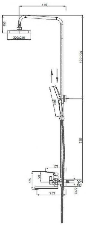 Душевая система Splenka S30.24.03 Золото матовое