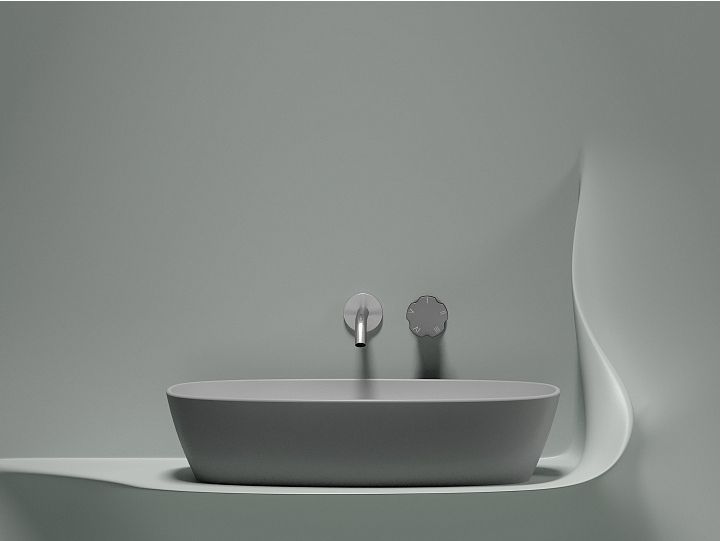 Умывальник CERAMICANOVA Element чаша накладная овальная (цвет Серый Матовый) CN6049MSG