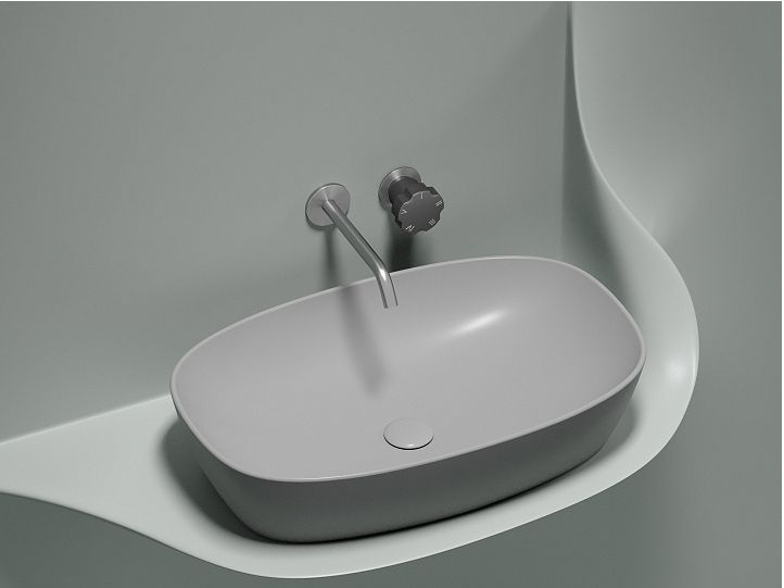 Умывальник CERAMICANOVA Element чаша накладная овальная (цвет Серый Матовый) CN6049MSG