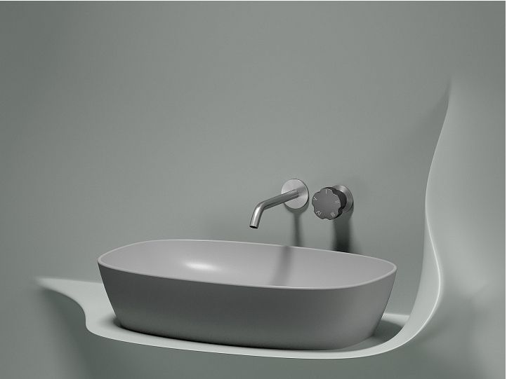 Умывальник CERAMICANOVA Element чаша накладная овальная (цвет Серый Матовый) CN6049MSG