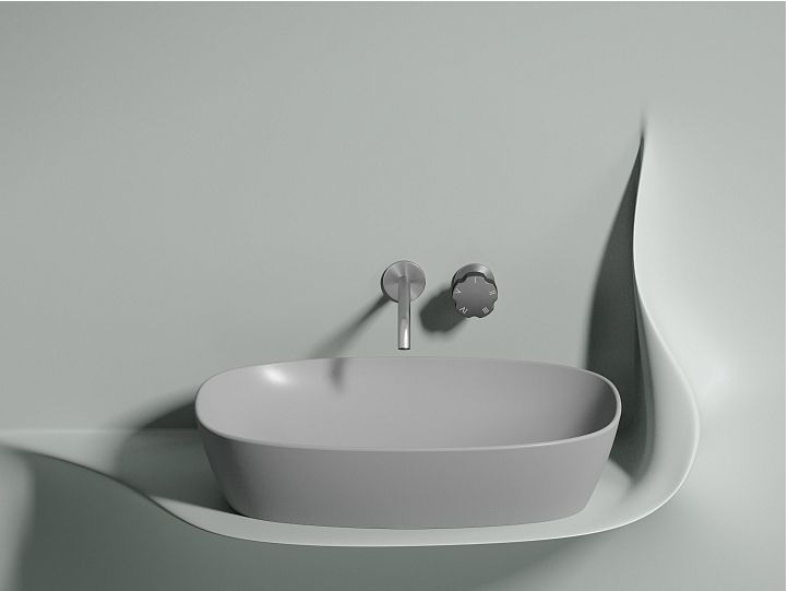 Умывальник CERAMICANOVA Element чаша накладная овальная (цвет Серый Матовый) CN6049MSG
