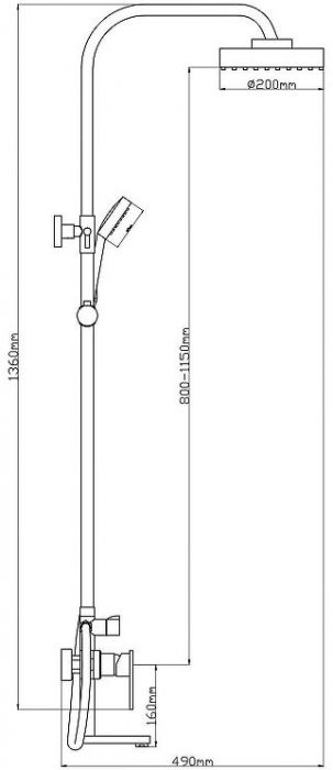 Душевая система Boou B7077SB-31 цвет Хром
