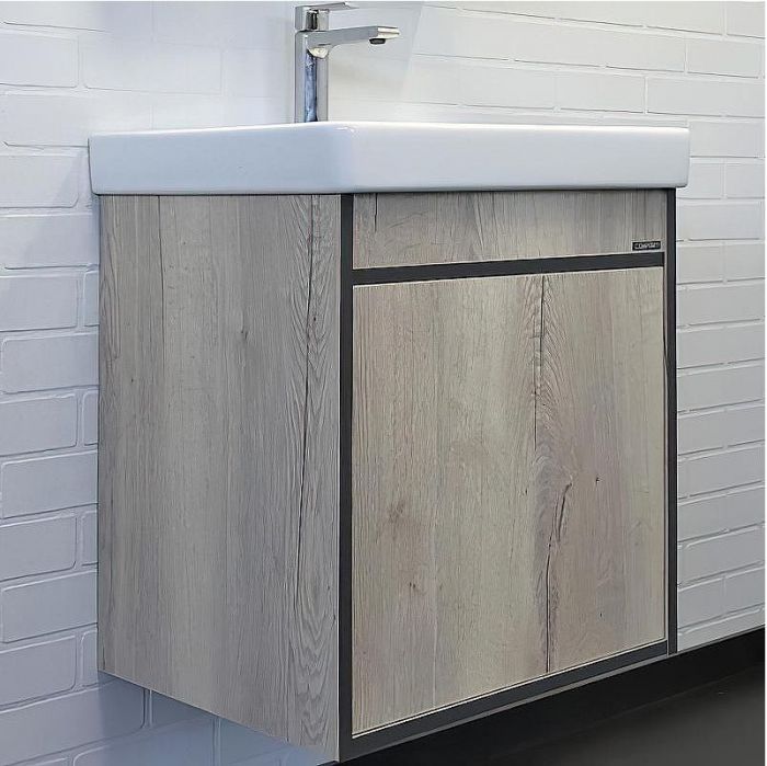 Тумба с раковиной Comforty Вена 55 00-00008928 подвесная Дуб дымчатый