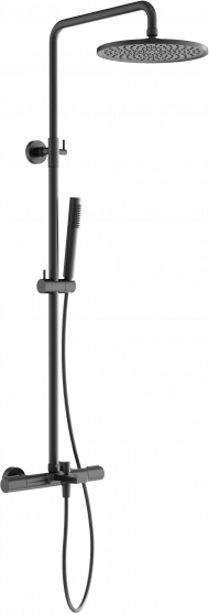 Душевая система с термостатом SANCOS и изливом Etna, вороненая сталь, SC9008GG