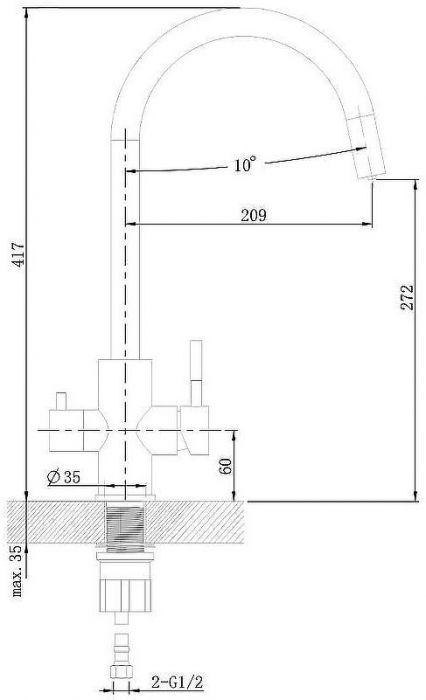 Смеситель для кухни Agger Zest A0700700 Хром