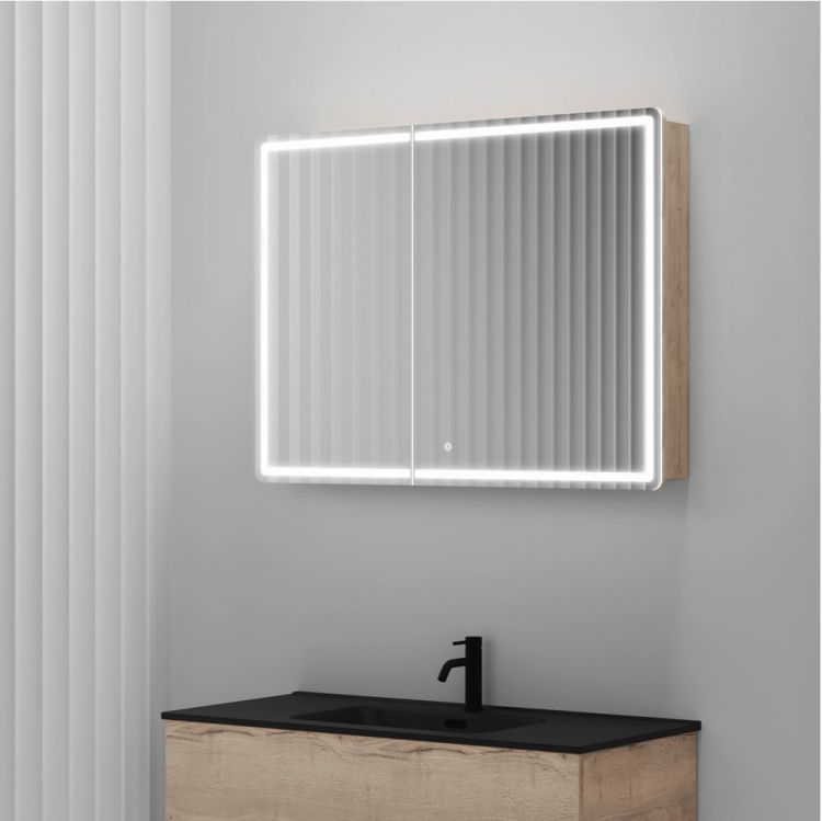Зеркальный шкаф SANCOS Mirror 990x150х740 мм, с LED подсветкой, MI100EG