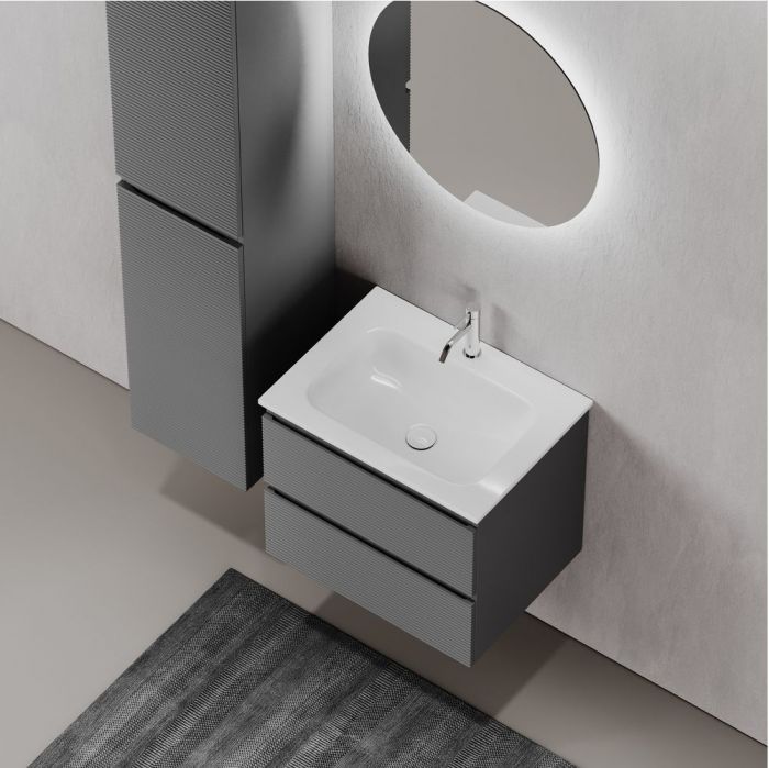 Тумба подвесная SANCOS под раковину Folk, Grey soft 590х445х500, FL60GS