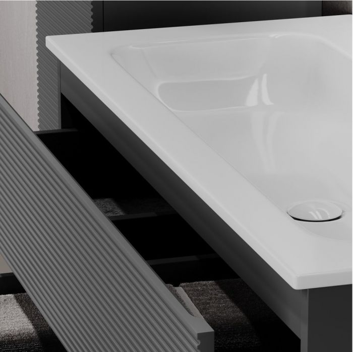 Тумба подвесная SANCOS под раковину Folk, Grey soft 590х445х500, FL60GS