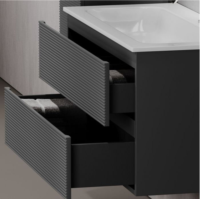 Тумба подвесная SANCOS под раковину Folk, Grey soft 590х445х500, FL60GS