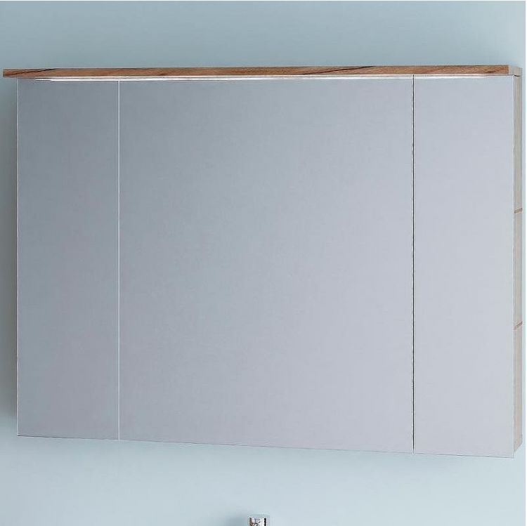 Зеркальный шкаф Бриклаер Кристалл 95 4627125417214 с подсветкой Дуб крафт табачный