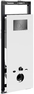 Инсталляция WasserKRAFT Salm 27TLT.010.ME.WH.PB02 для унитаза Белое стекло с клавишей смыва Черный глянец
