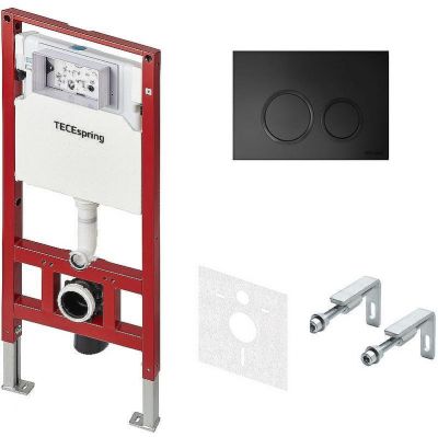 Инсталляция Tece Spring S955104 для унитаза с Черной матовой клавишей смыва