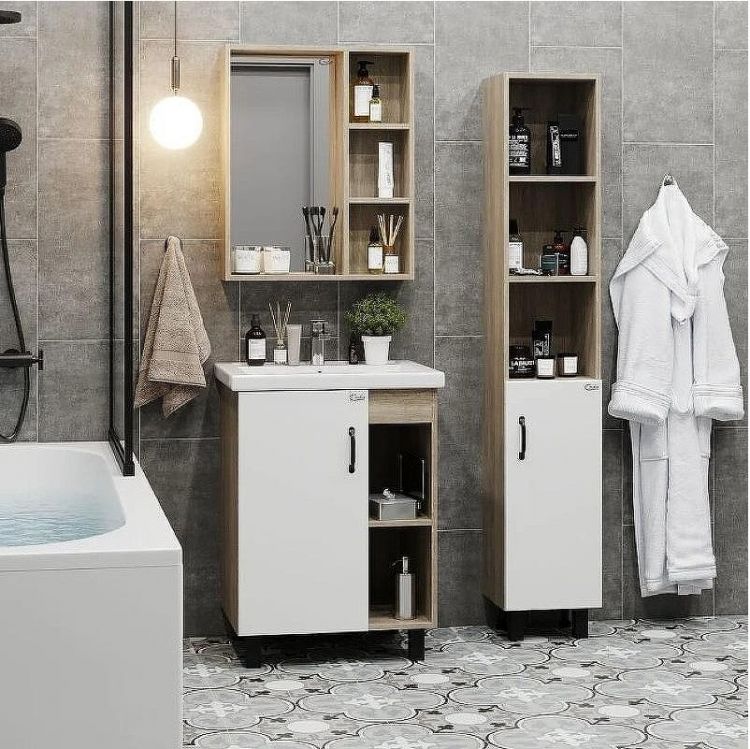 Шкаф пенал Onika Тимбер 30.01 403066 Белый матовый Дуб сонома