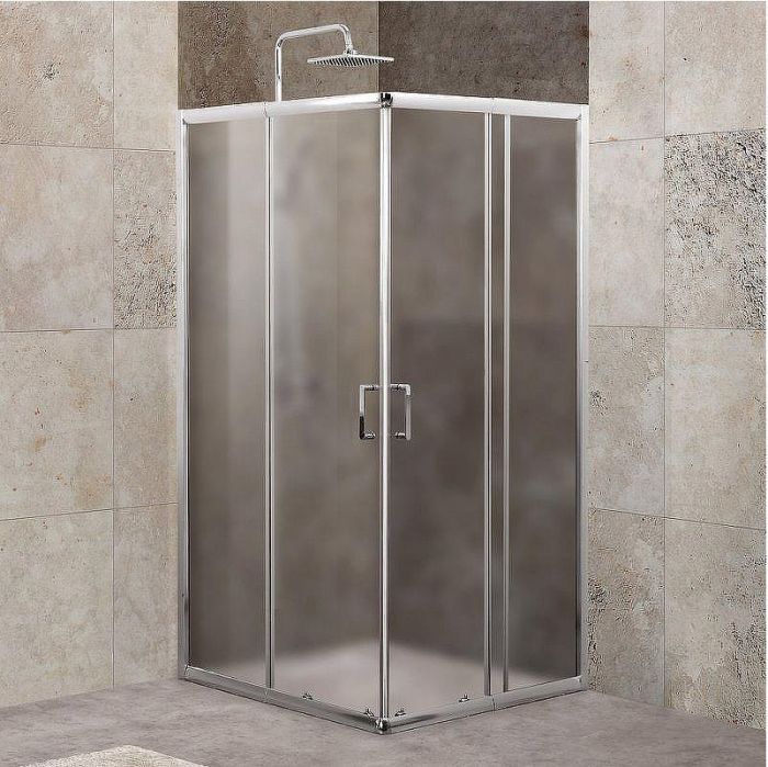 Душевой уголок BelBagno Unique 90х90 UNIQUE-A-2-75/90-P-Cr профиль Хром стекло рифленое
