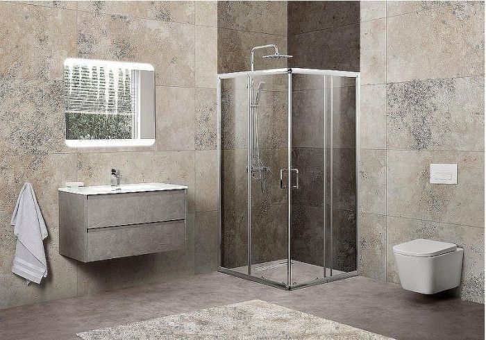 Душевой уголок BelBagno Unique 90х90 UNIQUE-A-2-75/90-P-Cr профиль Хром стекло рифленое