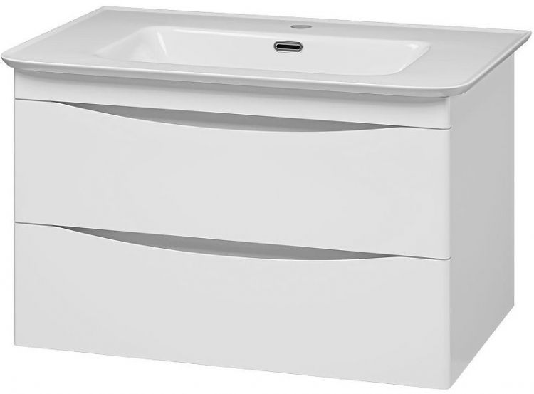 Тумба с раковиной Misty Мираж 80 УТ000025391 подвесная Белая