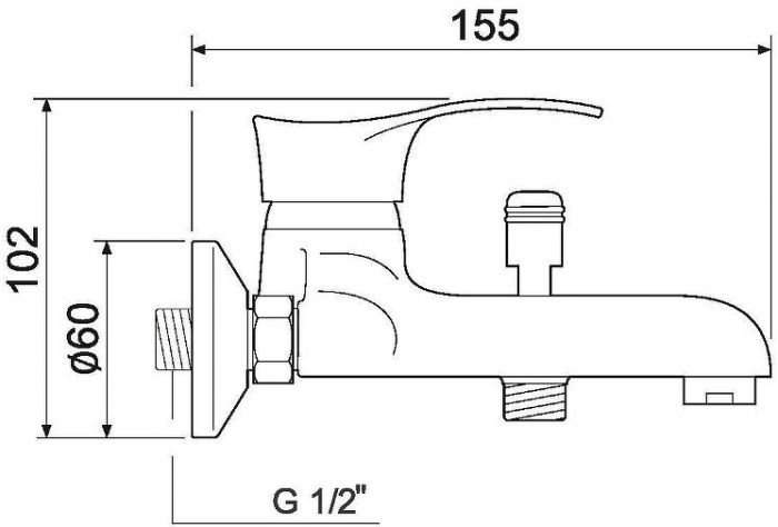Смеситель для ванны Ростовская Мануфактура Сантехники SL86-009 Хром