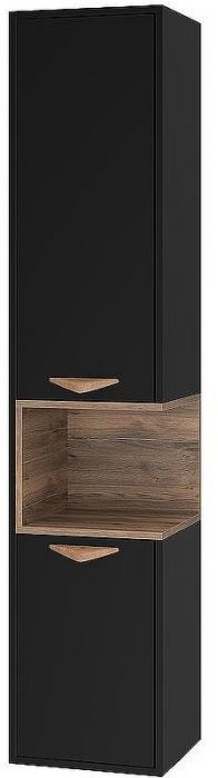 Шкаф пенал Brevita Bergen 35 L BER-05035-02-19-ПоЛ подвесной Черный матовый Дуб Галифакс олово