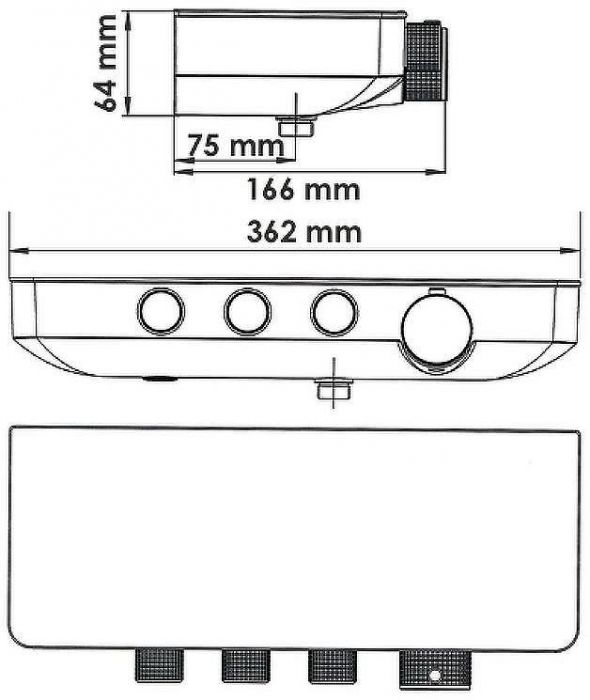 Смеситель для ванны WasserKRAFT Elbe 7499 Thermo с термостатом Хром Черный