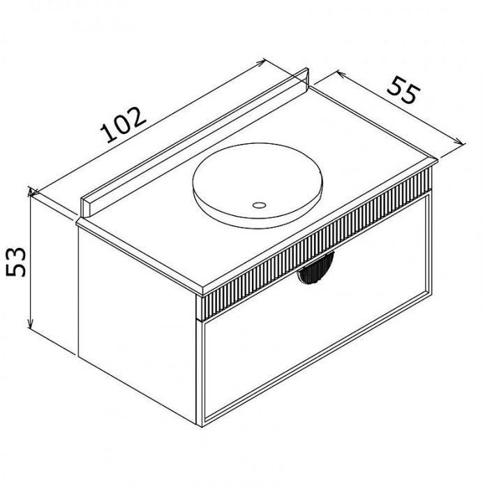Тумба с раковиной Orka Molino 100 5004667 подвесная цвет Антрацит матовый