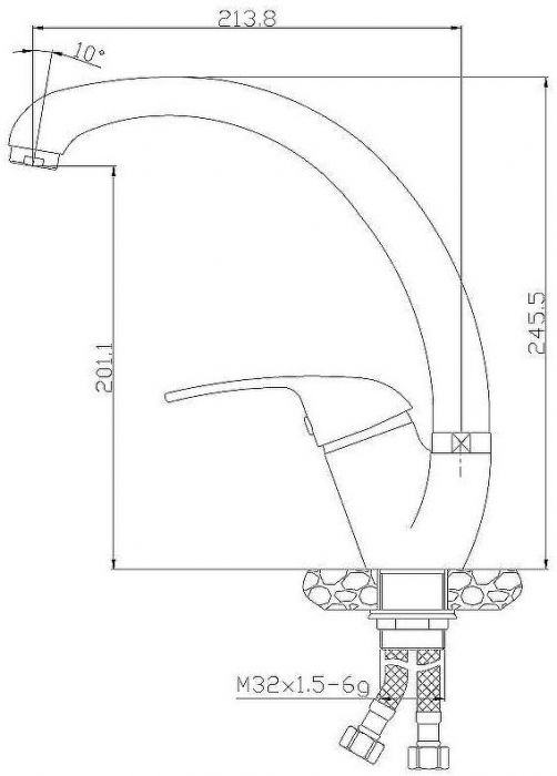 Смеситель для кухни Rossinka Y40-23U Хром