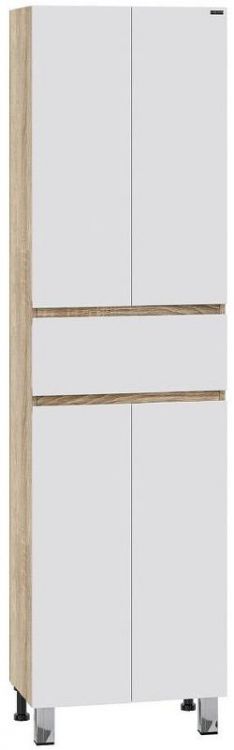 Шкаф пенал СанТа Марс 50 700429 Белый Янтарное дерево