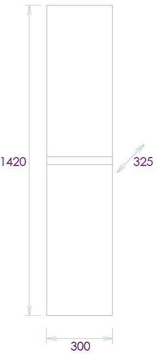 Шкаф пенал Onika Эвада 30 403079 подвесной цвет Белый