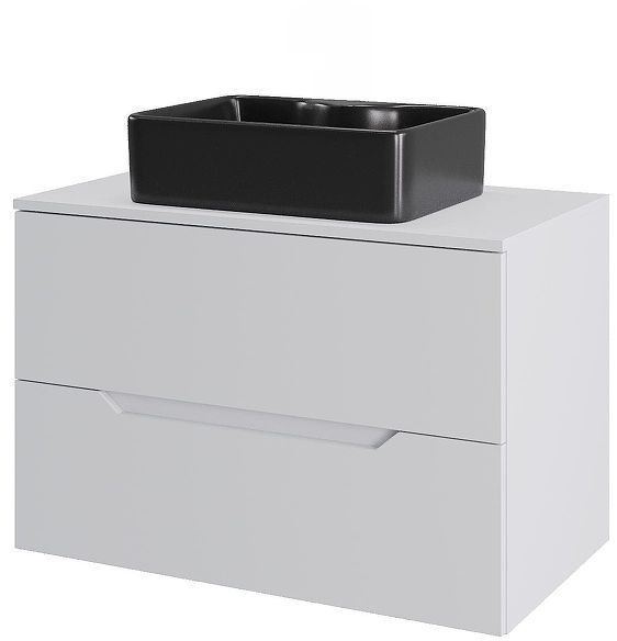 Тумба с раковиной Orange Line 70 Li-70TuwMDF+B01-475MB подвесная цвет Белый матовый