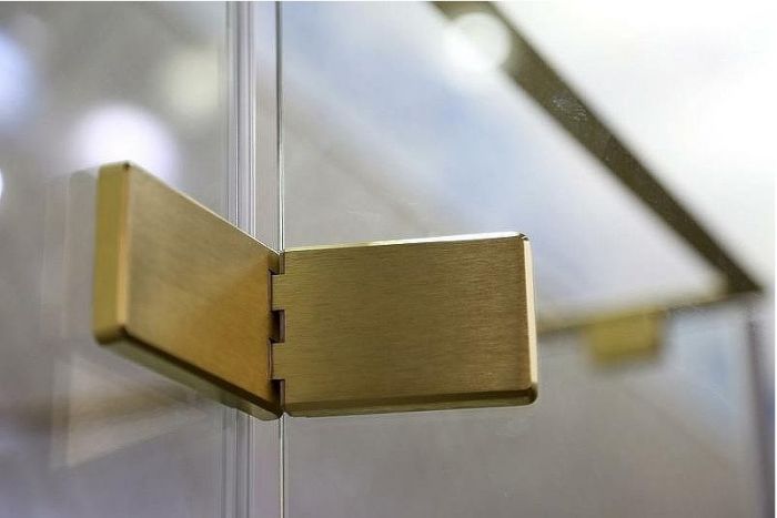 Душевой уголок Cezares Bellagio 140x100 BELLAGIO-AH-1-140/100-C-BORO профиль Золото брашированное стекло прозрачное