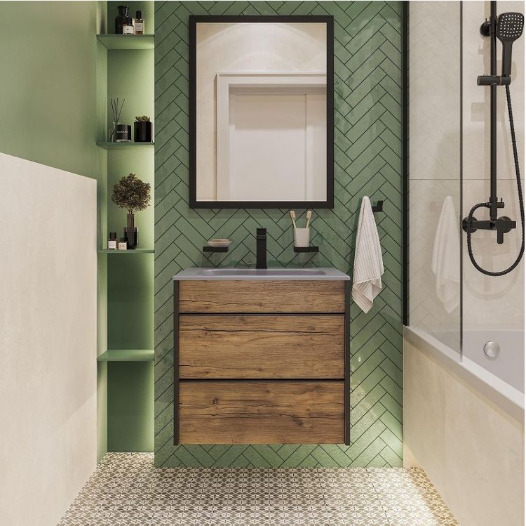 Комплект мебели для ванной STWORKI Гриндстед 60 подвесная цвет Дуб таксония