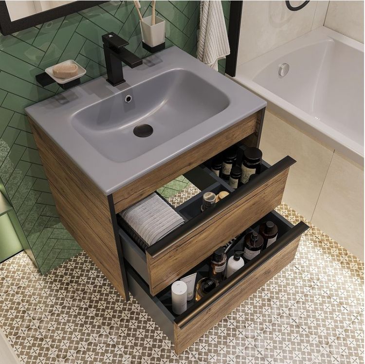 Комплект мебели для ванной STWORKI Гриндстед 60 подвесная цвет Дуб таксония