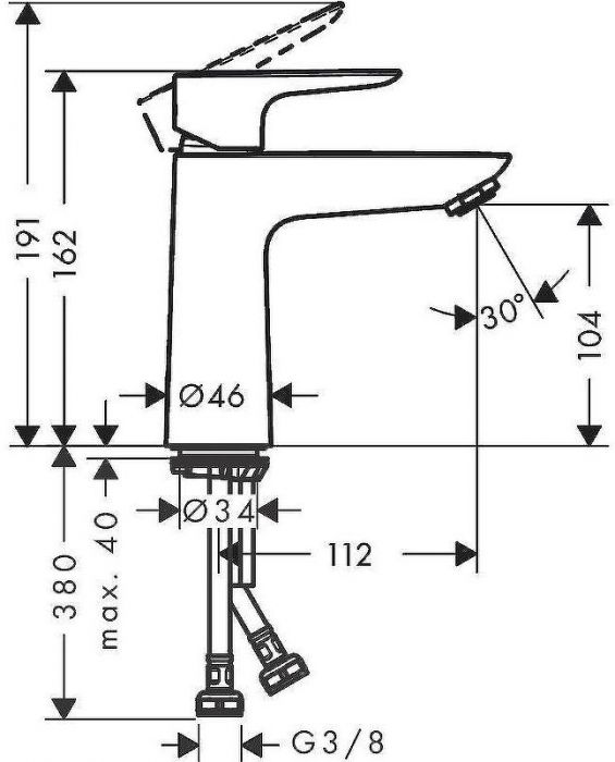 Смеситель для раковины Hansgrohe Talis E 71711000 Хром