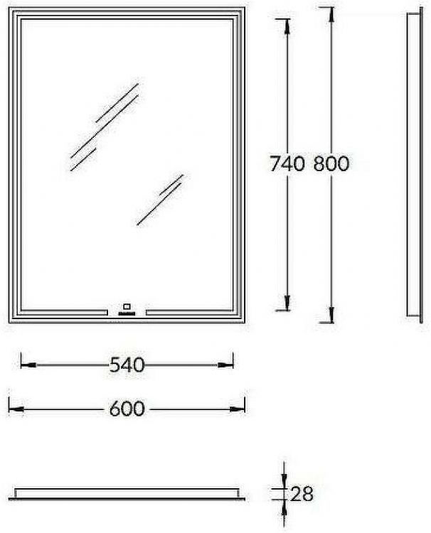 Зеркало Kerama Marazzi Mio 60 MIO.mi.60\WHT с подсветкой с сенсорным выключателем и диммером