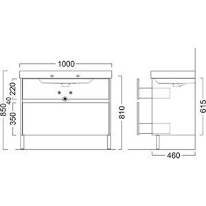 Тумба под раковину Kerama Marazzi Buongiorno 97,5x46x77,5 см, белая (BG.100.2\WHT)