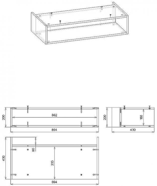Ниша для тумбы Бриклаер Кристалл 90 4627125417108 Дуб гранж песочный